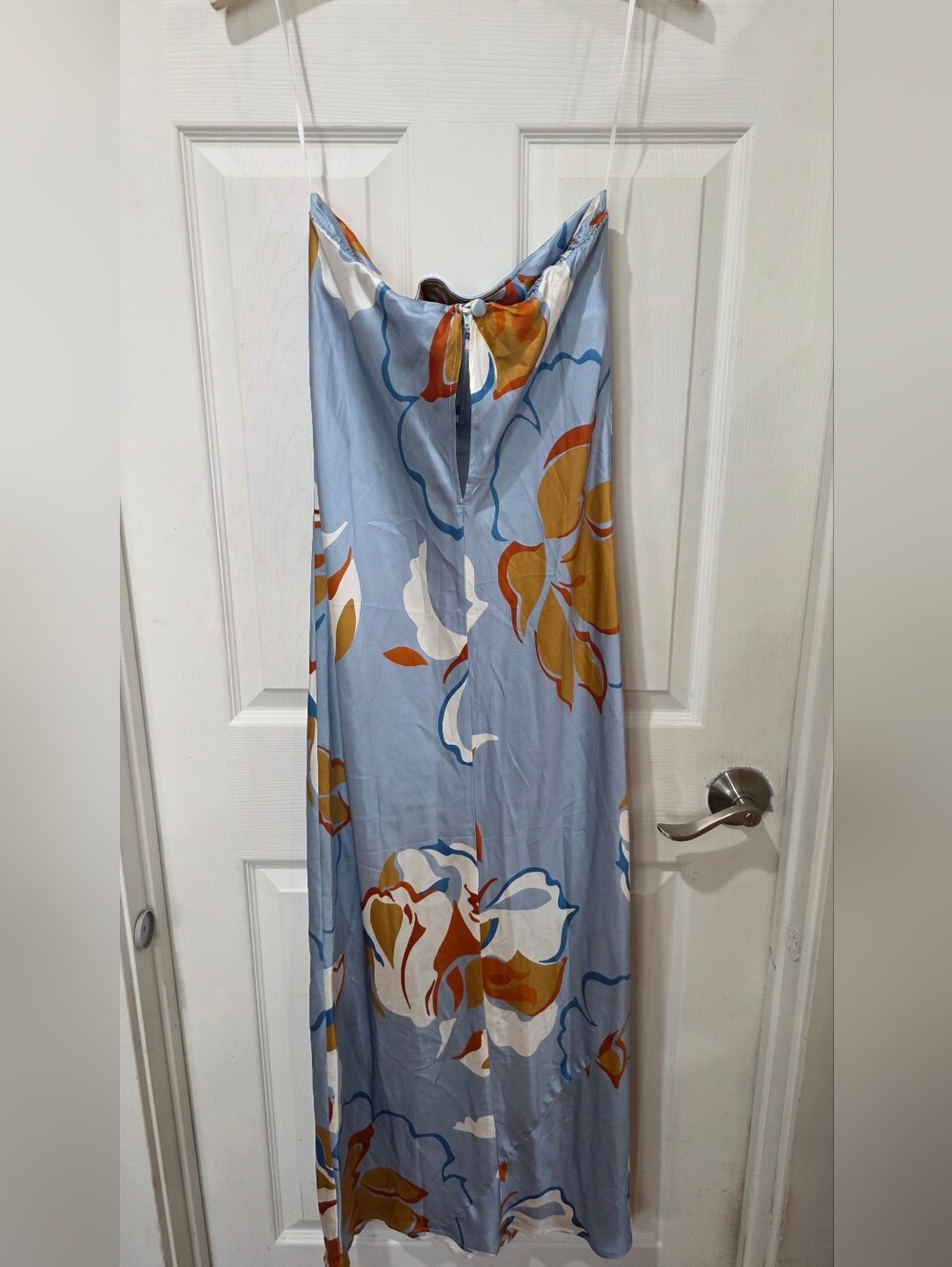 Reformation Joanne Silk Dress in Hyperion - Picture 5 of 8